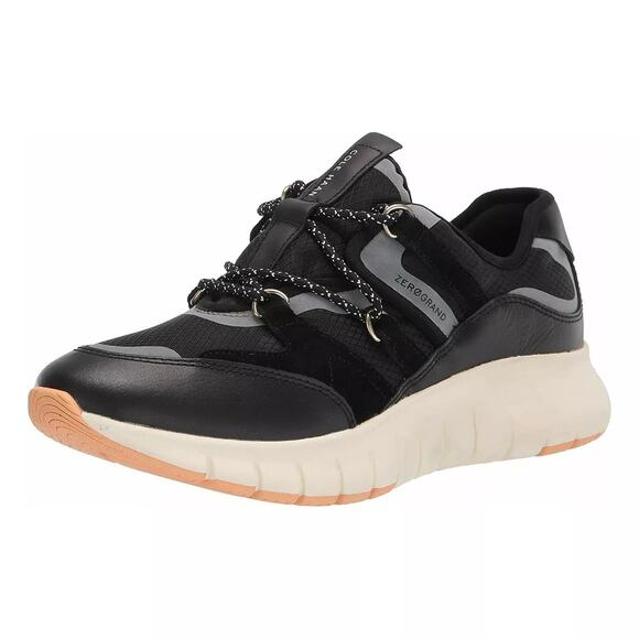 Cole Haan Women Zerogrand Flex Lace Up Sneakers Size US 5B Black Leather - Picture 1 of 6